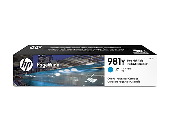 HP 981Y PageWide Extra-High-Yield Cyan Cartridge, L0R13A