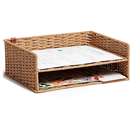 U Brands Woven Paper Tray - Sturdy - Brown - 1 Each U Brands Woven Paper Tray - Sturdy - Brown - 1 Each