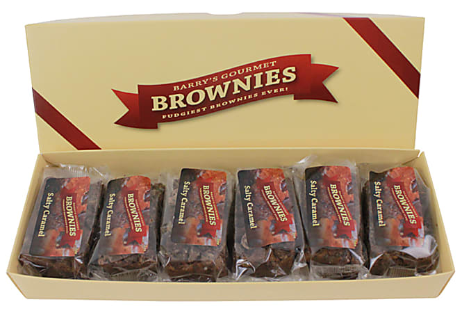 Barry's Gourmet Brownies Salted Caramel Chocolate Chunk Brownies, 2 Oz, Box Of 6