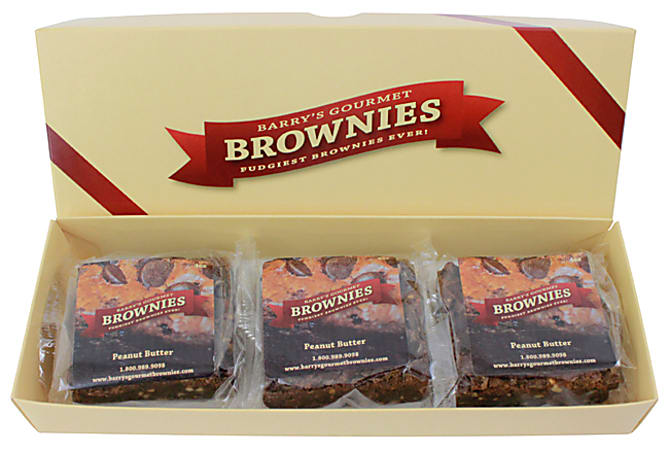 Barry's Gourmet Brownies Peanut Butter Chocolate Chunk Brownies, 4 Oz, Box Of 3