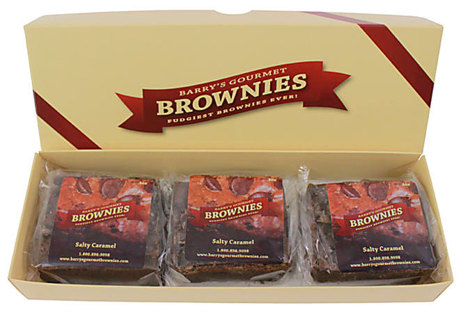 Barry's Gourmet Brownies Salted Caramel Chocolate Chunk Brownies, 4 Oz, Box Of 3