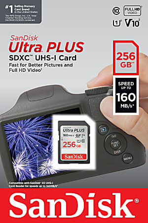 SanDisk&reg; Ultra&reg; PLUS SDXC&trade; Memory Card, 256GB