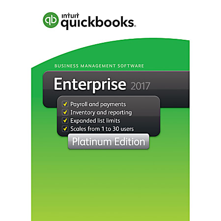 QuickBooks Desktop Enterprise Platinum 2017 3-User, Download Version