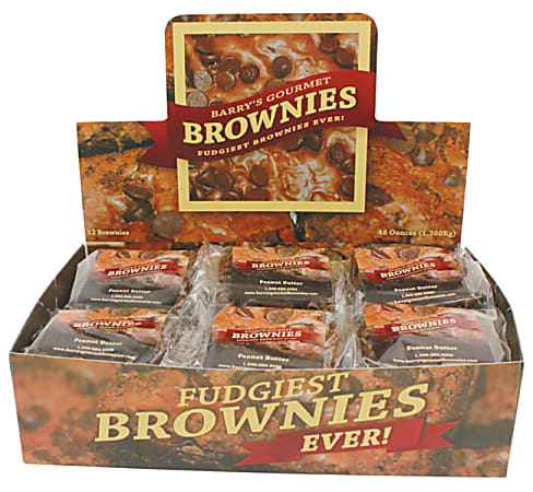 Barry's Gourmet Brownies, Double Chocolate Chunk, 4 Oz, 12 Brownies Per Pack, Box Of 2 Packs