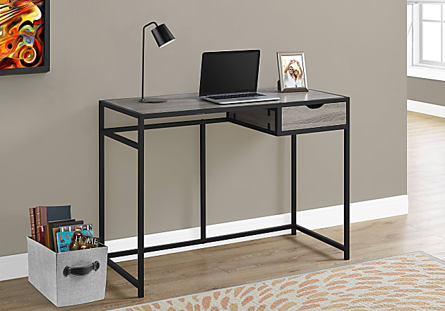 Monarch Specialties 43"W Metal Computer Desk, Black/Dark Taupe