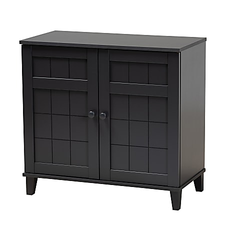 Baxton Studio Glidden 4-Shelf Shoe Storage Cabinet, Dark Gray