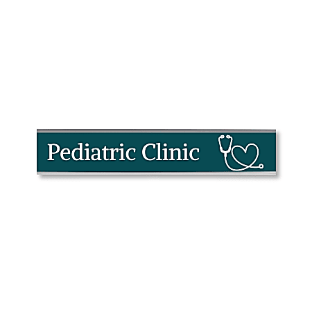 Custom Create Your Own Engraved Plastic Wall Sign & Name Plate With Metal Holder,  2" x 10"