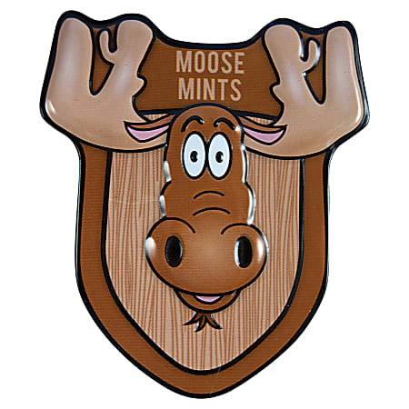 AmuseMints® Mint Candy, Moose Shape Tins, Pack Of 24