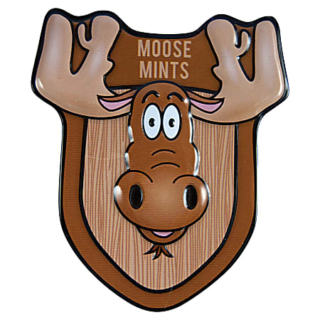 AmuseMints® Mint Candy, Moose Shape Tins, Pack Of 24