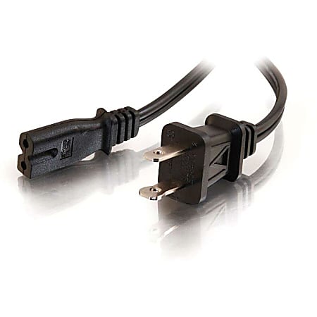 C2G 6ft 18 AWG 2-Slot Polarized Power Cord (NEMA 1-15P to IEC320C7) - 6ft