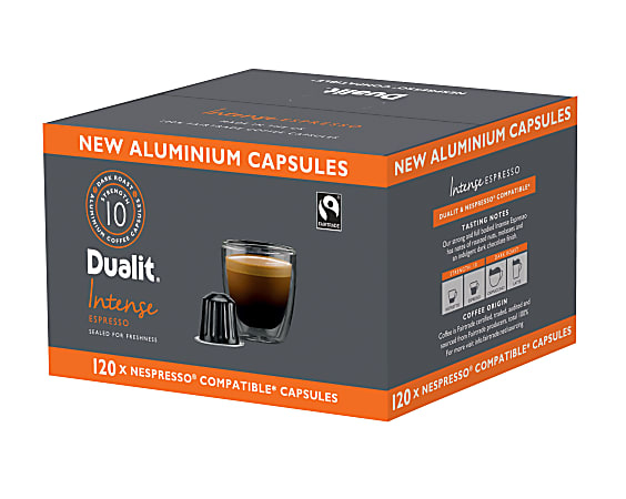 Dualit And Nespresso® Compatible Aluminum Coffee NX Freshpacks, Intense Espresso, Carton Of 120 Capsules