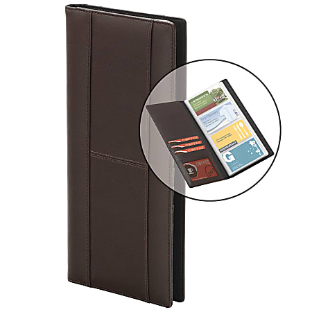 FORAY™ Bonded Leather Business Cardfolio, Brown