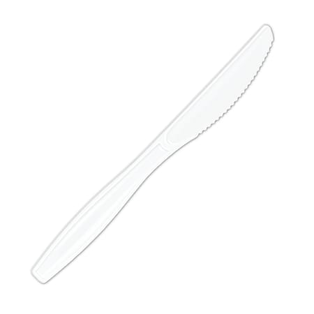 Highmark® Plastic Utensils, Medium-Size Knives, White, Box Of 1,000 Knives