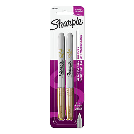 Sharpie® Metallic Markers, Gold, Pack Of 2 Markers