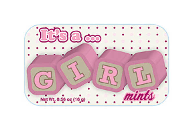 AmuseMints® Sugar-Free Mints, It's a Girl, 0.56 Oz, Pack Of 24