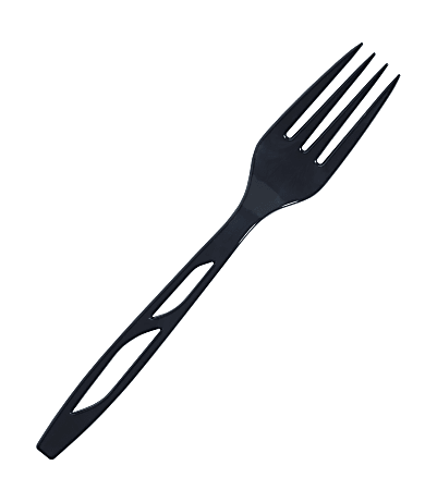 Highmark® Plastic Utensils, Full-Size Forks, Black, Box Of 1,000 Forks