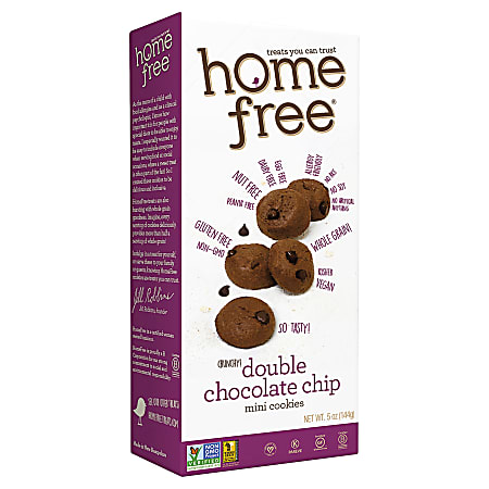 HomeFree Treats Gluten-Free Chocolate Chocolate-Chip Mini Cookies, 5 Oz, Pack Of 6