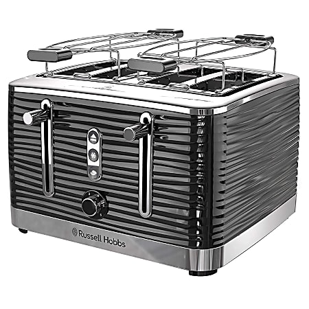 Russell Hobbs Retro 4-Slice Toaster, 9"H x 9"W x 13"D, Black