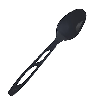 Highmark® Plastic Utensils, Full-Size Spoons, Black, Box Of 1,000 Spoons