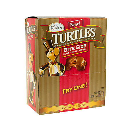 Turtles Original Bite-Size Candies, 0.42 Oz, Pack Of 60