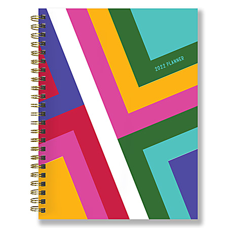 TF Publishing Weekly/Monthly Planner, 8" x 6-1/2", Bright Angles, January To December 2022