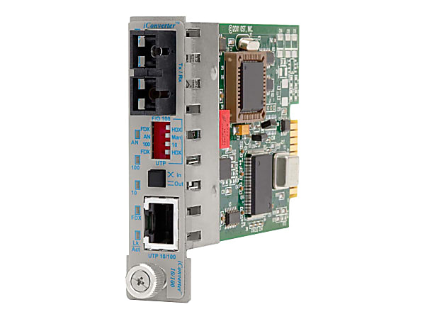 Omnitron iConverter 10/100 - Fiber media converter - 100Mb LAN - 10Base-T, 100Base-FX, 100Base-TX - RJ-45 / SC multi-mode - up to 1.2 miles - 850 nm