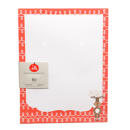 Gartner™ Studios Stationery Sheets, Whimsy Reindeer, 8 1/2" x 11", Pack Of 80 Sheets
