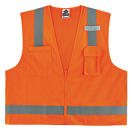 Ergodyne GloWear® Surveyor's Mesh Hi-Vis Class 2 Safety Vest, 2X, Orange