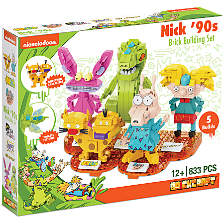 Brickcraft Nickelodeon Retro 90's Brick Building Set, Set Of 833 Pieces