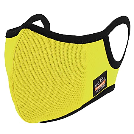 Ergodyne Skullerz 8802F(x) Contoured Face Cover Mask With Filter, Large/X-Large, Lime