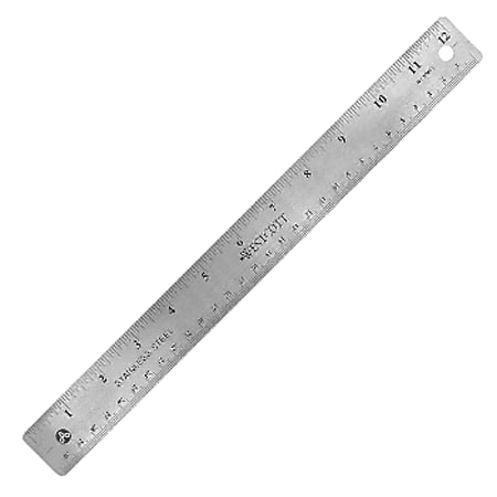 12 Inch Ruler Stainless Steel mm, 1/16 with Cork Back Made in USA