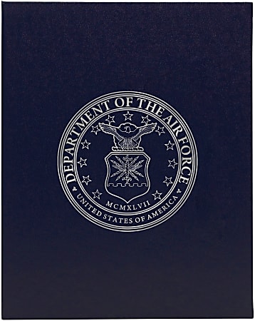 SKILCRAFT® Air Force Award Certificate Vinyl Holders (AbilityOne 7510-00-134-8179), Letter Size, Blue, Pack Of 20 Holders