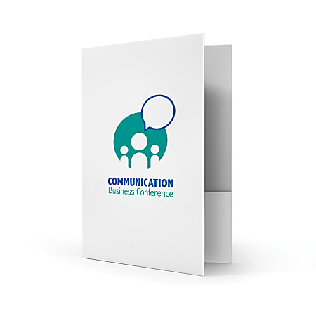 Custom 2-Color Flat Print, 1 or 2 Pocket Presentation Folder, 9" x 12", Box of 50