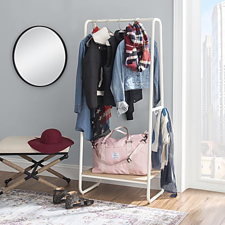 Linon Blaisdell Tall Clothing Rack 60 H x 27 1 4 W x 15 3 4 D White