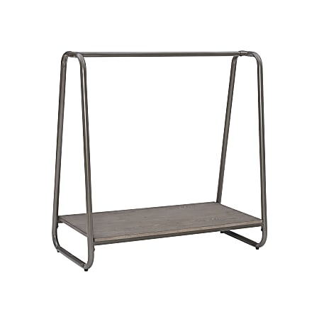 Linon Blaisdell Clothing Rack, 36”H x 35”W x 17-1/2”D, Pewter