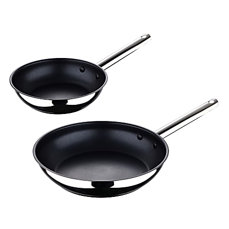 Bergner 2-Piece Stainless Steel Non-Stick Fry Pan Set,
