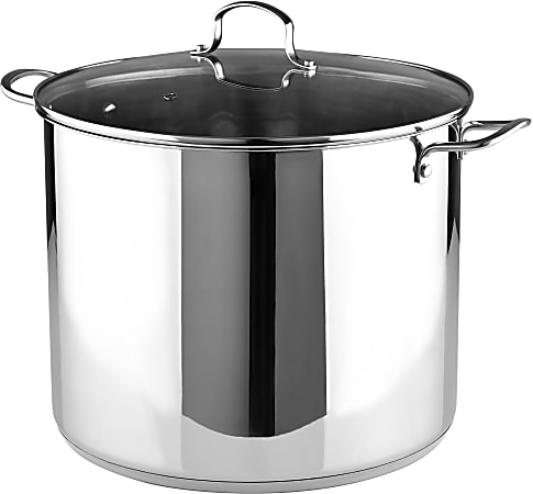 Bergner Essentials Stainless Steel Stock Pot, 12-Quart, Silver