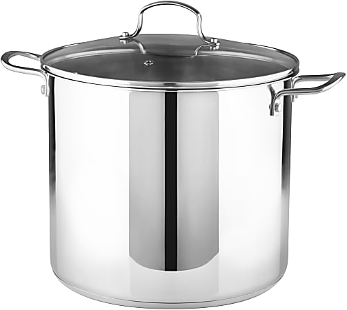 Bergner Essentials Stainless Steel Stock Pot, 20-Quart, Silver