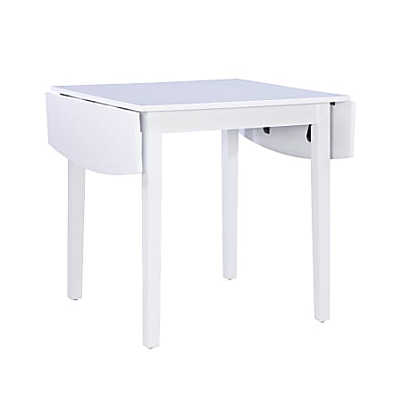 Linon Thames Drop Leaf Table, 30”H x 48”W x 30”D, White