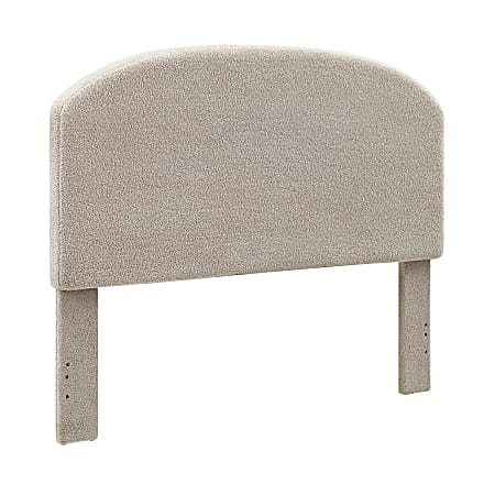 Linon Bayberry Rounded Upholstered Headboard, Full/Queen, 50”H x 63”W x 3”D, Natural