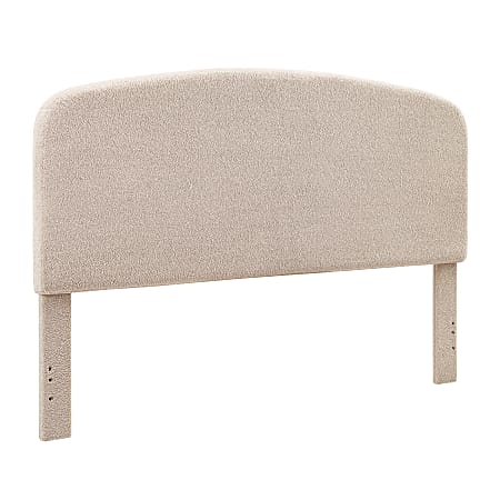 Linon Bayberry Rounded Upholstered Headboard, King, 50”H x 78”W x 3”D, Natural