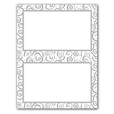 Gartner Studios® 2-Up Invitations, 5 1/2" x 8 1/2", Silver Swirl, Pack Of 12