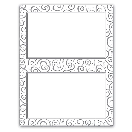 Gartner Studios® 2-Up Invitations, 5 1/2" x 8 1/2", Silver Swirl, Pack Of 12