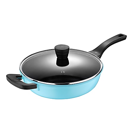 Bergner Covered Sauté Pan, 11", 4 Qt, Retro Blue