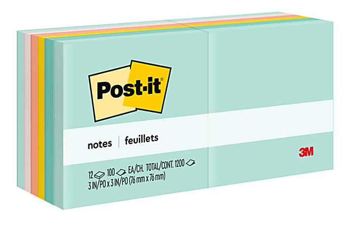 Post-it Notes, 3 in x 3 in, 12