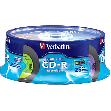 Verbatim CD-R 80min 52X with Digital Vinyl Surface - 25pk Spindle - 80min - 700MB - 25pk Spindle