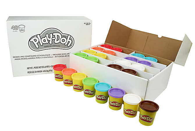 Play-Doh® Education Modeling Compound Schoolpack, Assorted Colors, 48 Cans Per Pack, Case Of 3 Packs