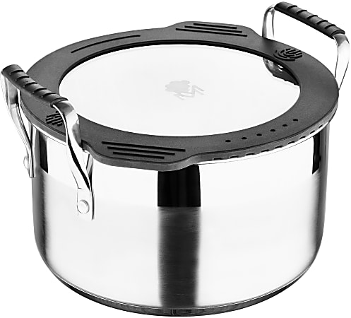 MasterPRO Smart Nesting Stainless-Steel Collection Covered Pot, Soup, 3.6 Qt, Stainless Steel