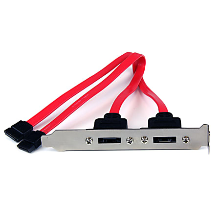 StarTech.com 2 Port SATA to eSATA Slot Plate Bracket - Serial ATA internal to external panel - 7 pin Serial ATA - 7 pin external Serial ATA