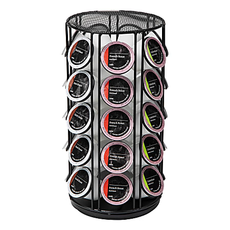 Mind Reader Coffee Pod Carousel, 6-3/20" D x 6-3/20" W x 12-1/2" H, Black